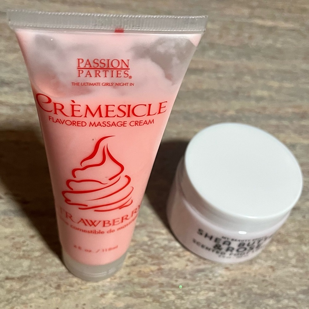 Passion Parties Strawberry flavored massage cream & My Beauty spot foot lotion